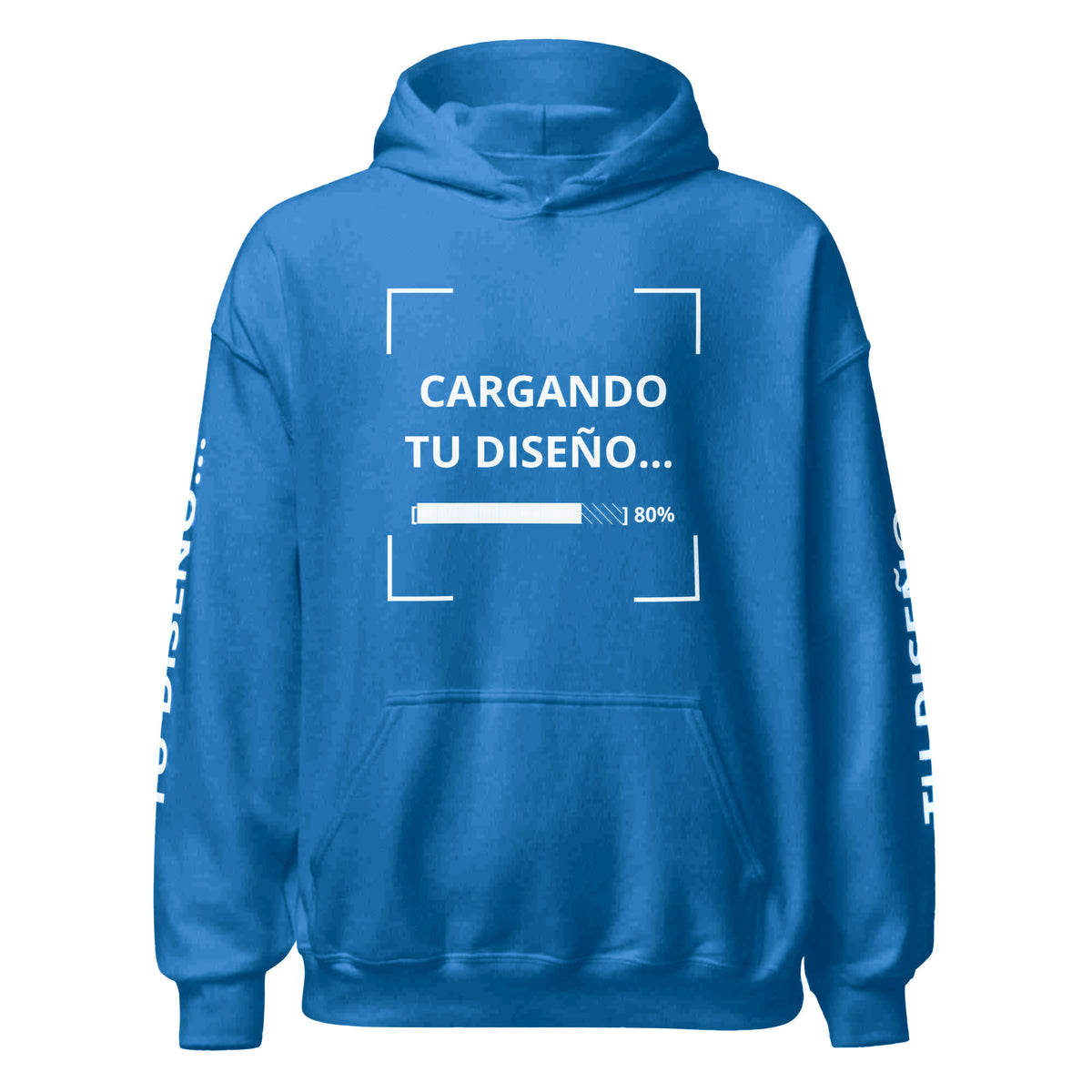 Hoodie Unisex Oversize Celeste Oscuro personalizado en Guatemala – BrandLab – vista frente