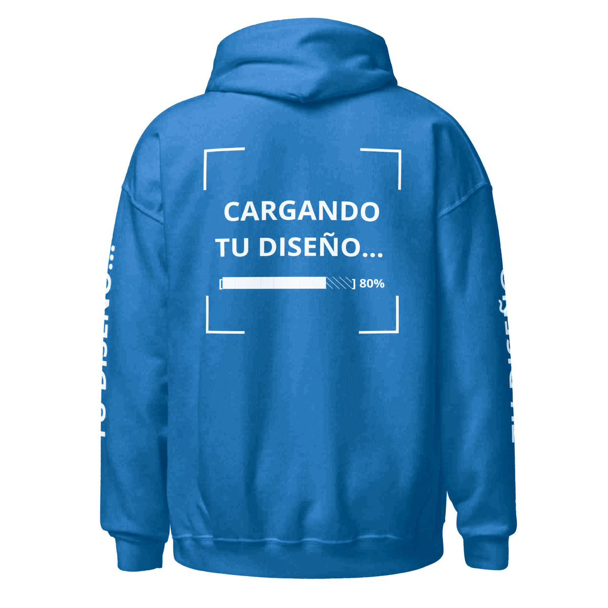 Hoodie Unisex Oversize Celeste Oscuro personalizado en Guatemala – BrandLab – vista espalda