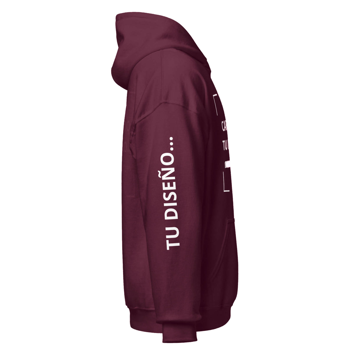 Hoodie Unisex Oversize Corinto personalizado en Guatemala – BrandLab – vista lateral derecho