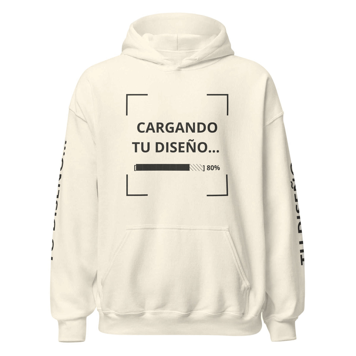 Hoodie Unisex Oversize Crema personalizado en Guatemala – BrandLab – vista frente