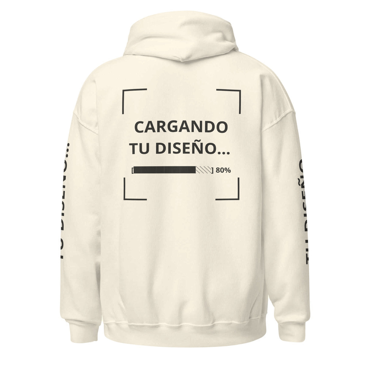 Hoodie Unisex Oversize Crema personalizado en Guatemala – BrandLab – vista espalda