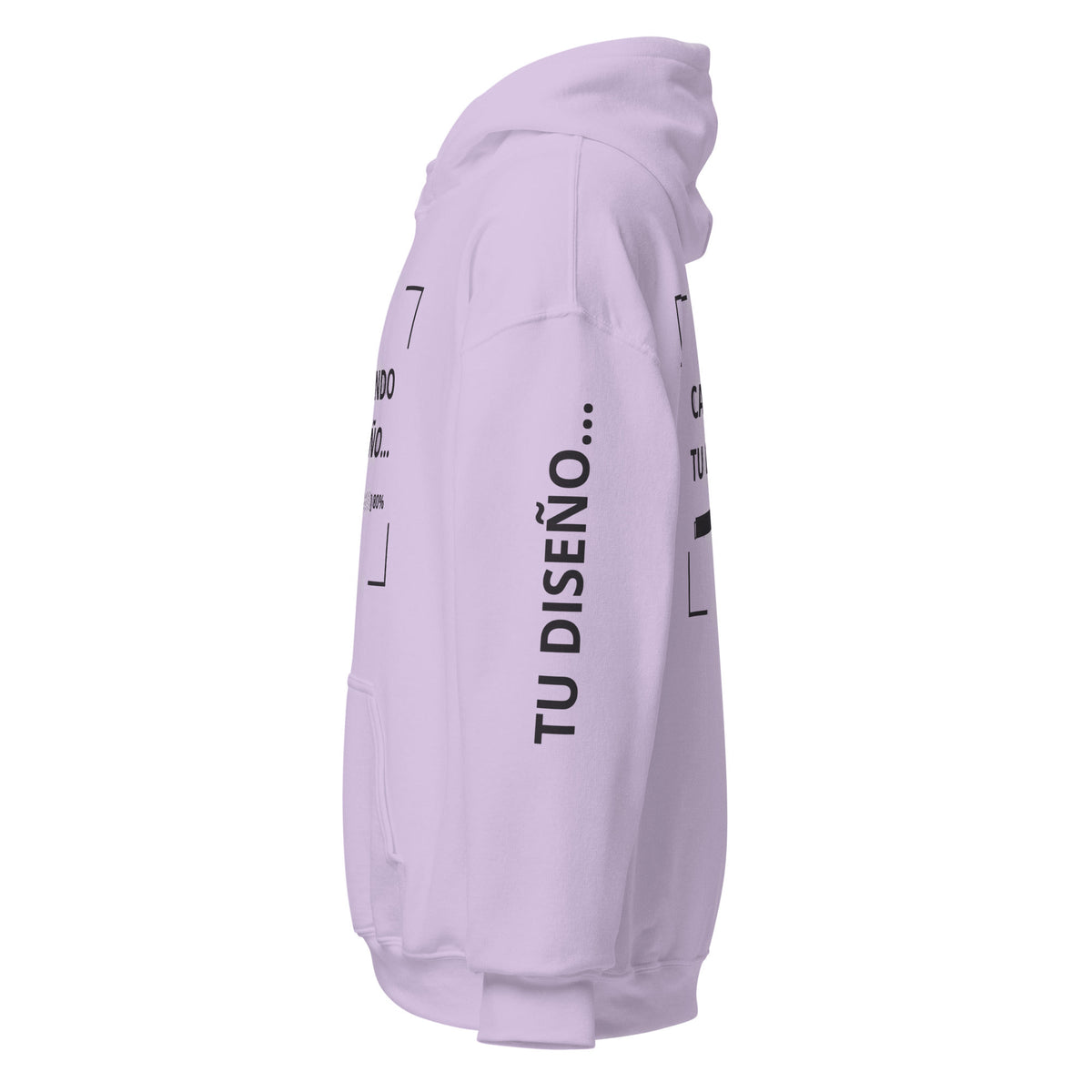 Hoodie Unisex Oversize Lila personalizado en Guatemala – BrandLab – vista lateral izquierdo