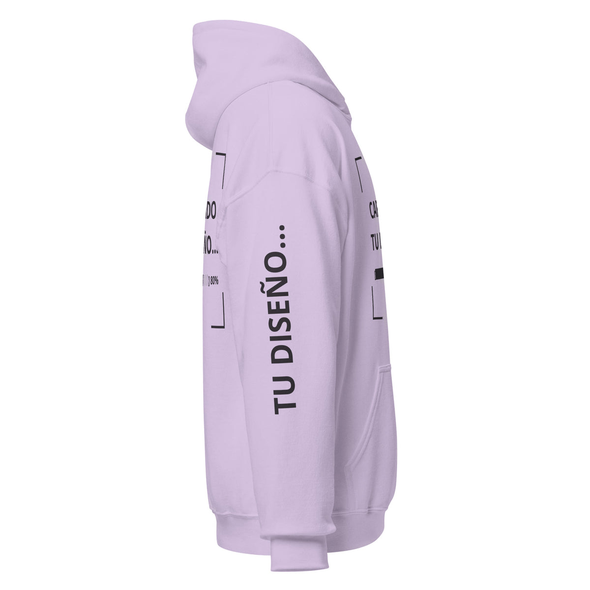 Hoodie Unisex Oversize Lila personalizado en Guatemala – BrandLab – vista lateral derecho