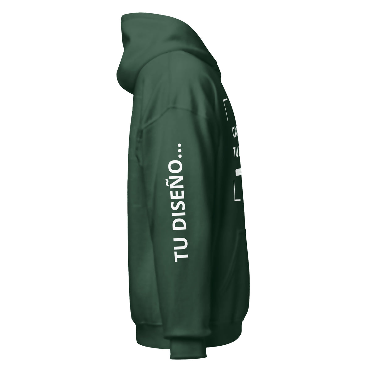 Hoodie Unisex Oversize Verde personalizado en Guatemala – BrandLab – vista lateral derecho