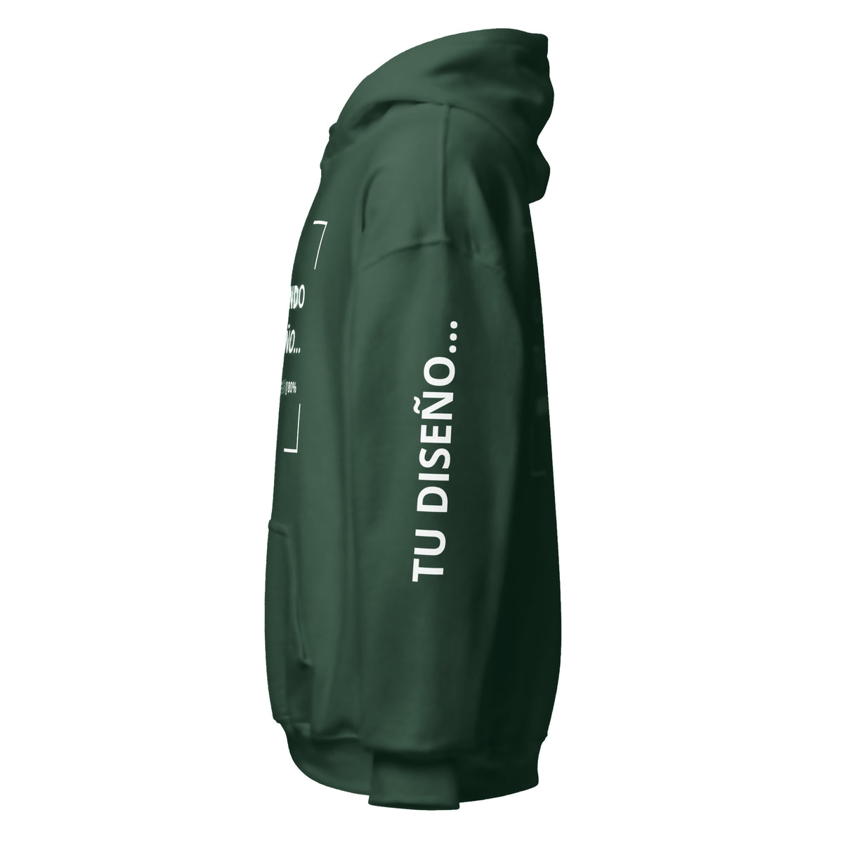Hoodie Unisex Oversize Verde personalizado en Guatemala – BrandLab – vista lateral izquierdo