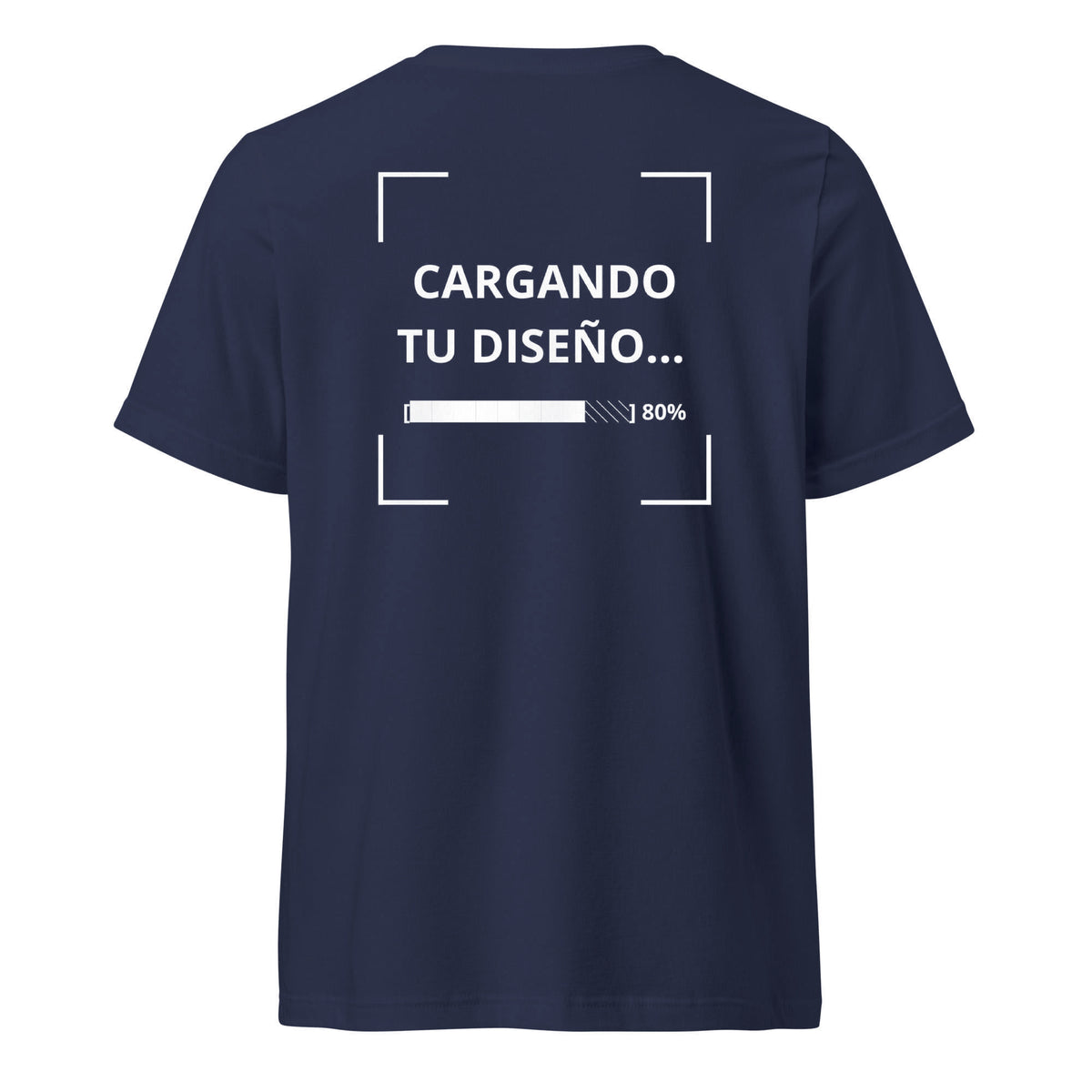 Playera Cuello en V Azul Marino personalizada en Guatemala – BrandLab – vista espalda