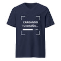 Playera Cuello en V Azul Marino personalizada en Guatemala – BrandLab – vista frente