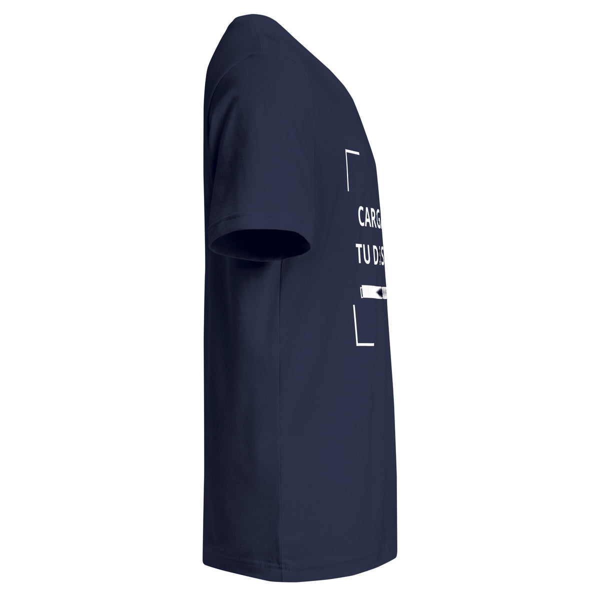 Playera Cuello en V Azul Marino personalizada en Guatemala – BrandLab – vista lateral derecho