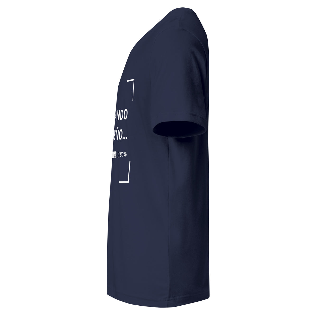 Playera Cuello en V Azul Marino personalizada en Guatemala – BrandLab – vista lateral izquierdo