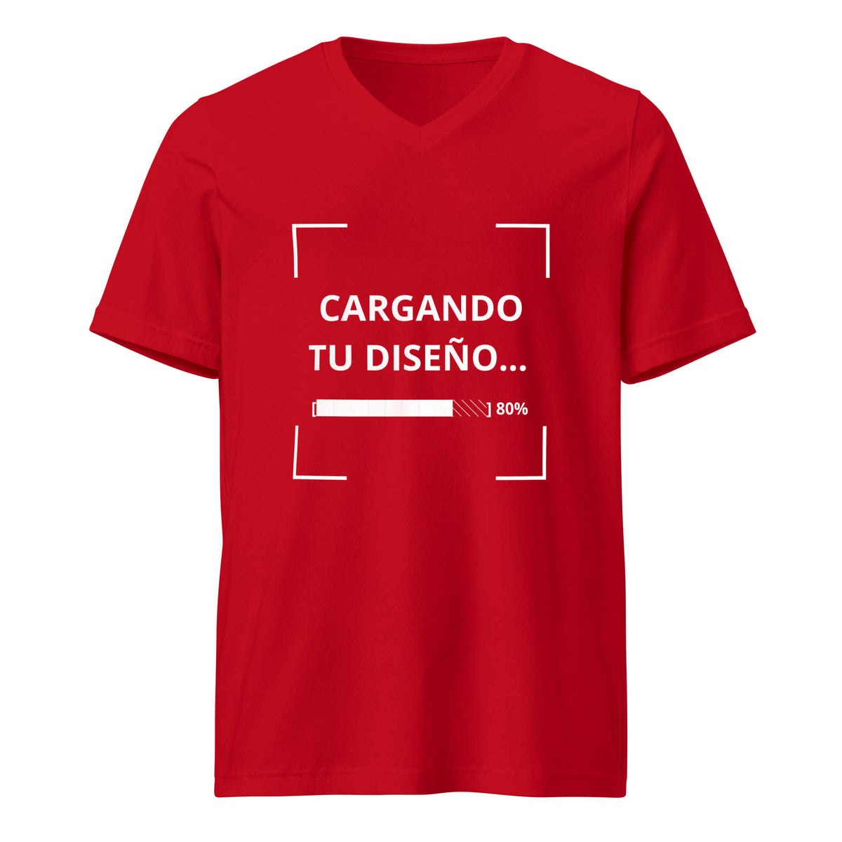 Playera Cuello en V Roja personalizada en Guatemala – BrandLab – vista frente