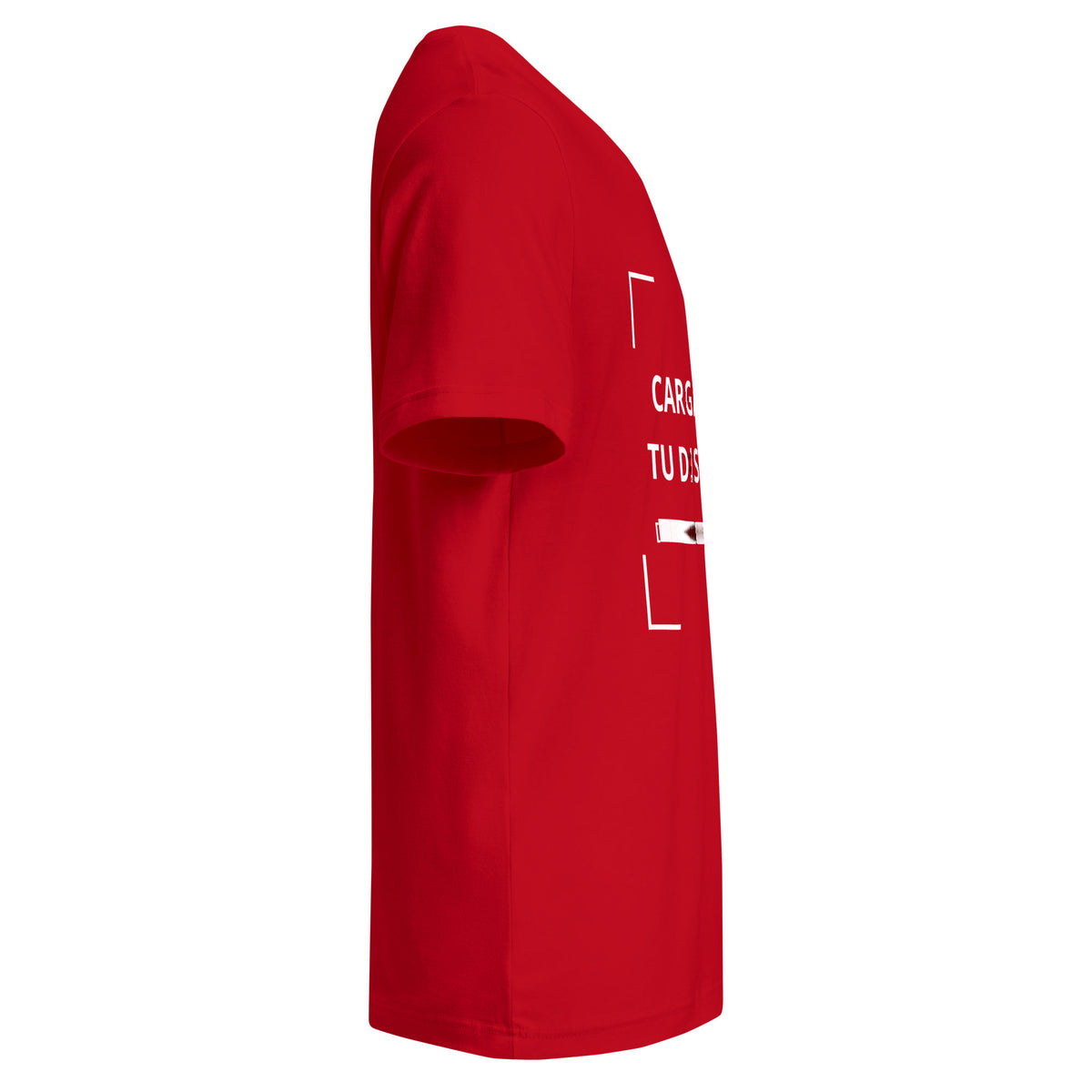 Playera Cuello en V Roja personalizada en Guatemala – BrandLab – vista lateral derecho