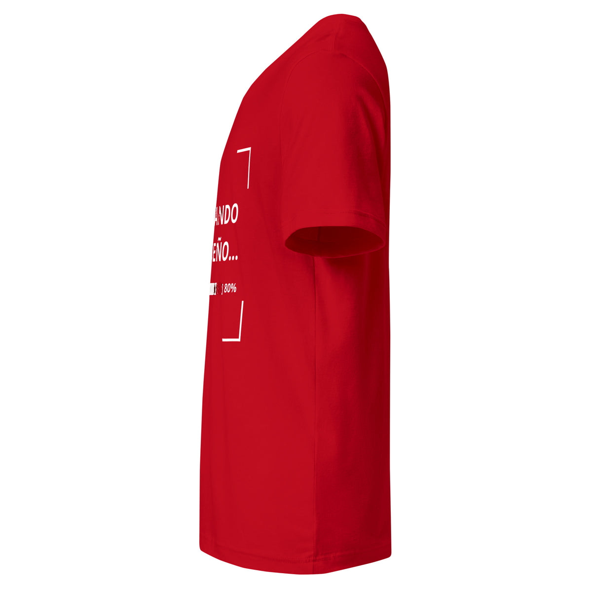 Playera Cuello en V Roja personalizada en Guatemala – BrandLab – vista lateral izquierdo