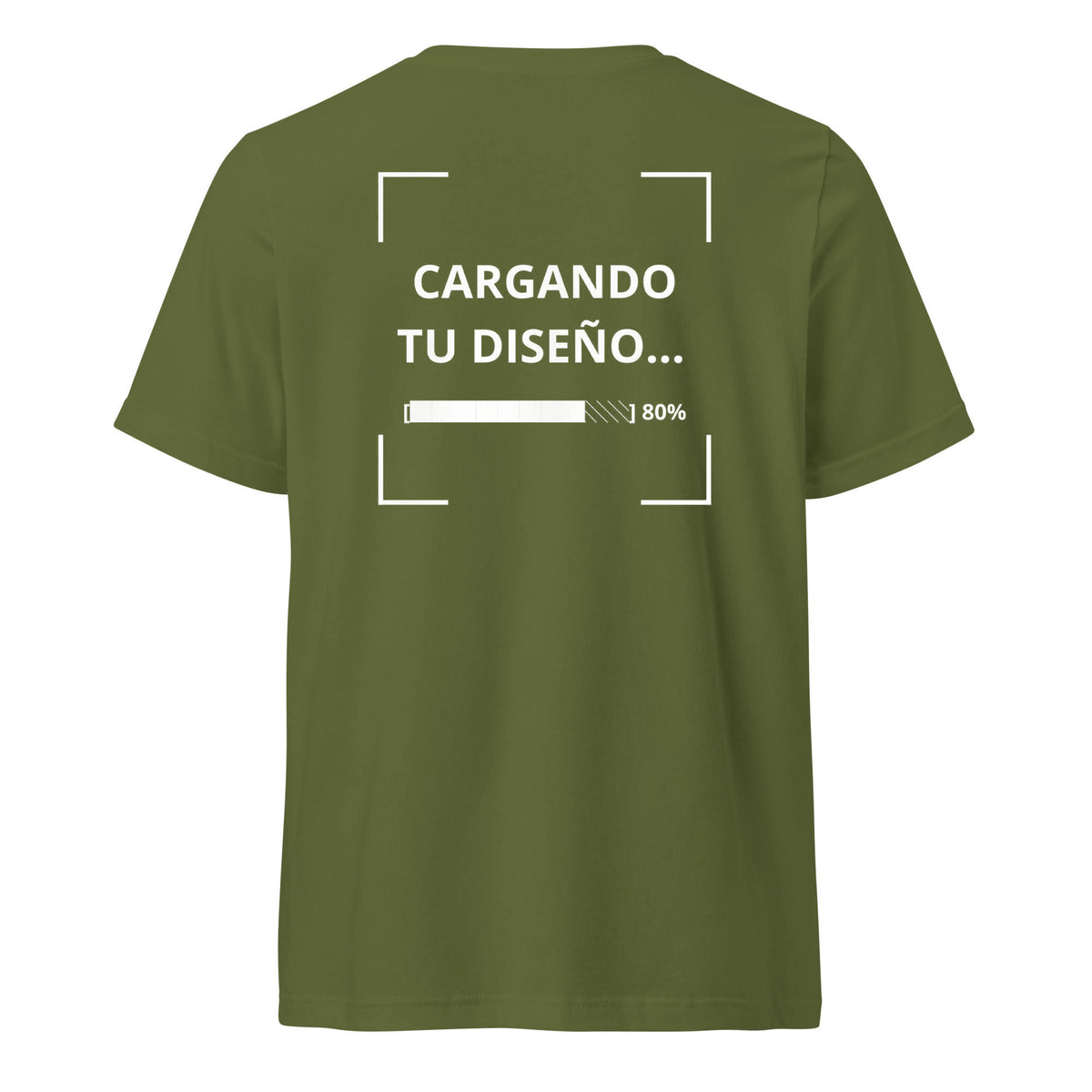 Playera Cuello en V Verde Olivo personalizada en Guatemala – BrandLab – vista espalda