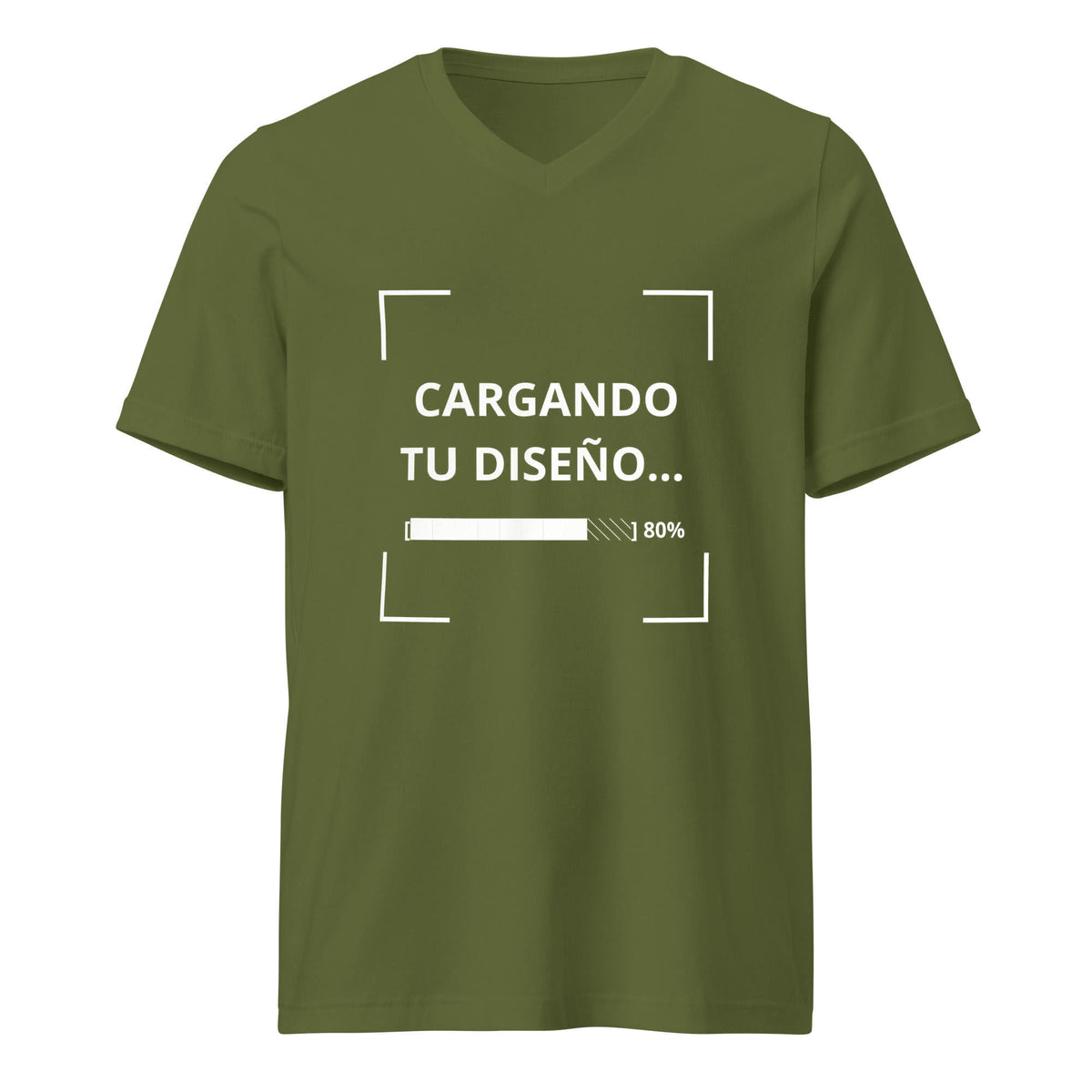 Playera Cuello en V Verde Olivo personalizada en Guatemala – BrandLab – vista frente