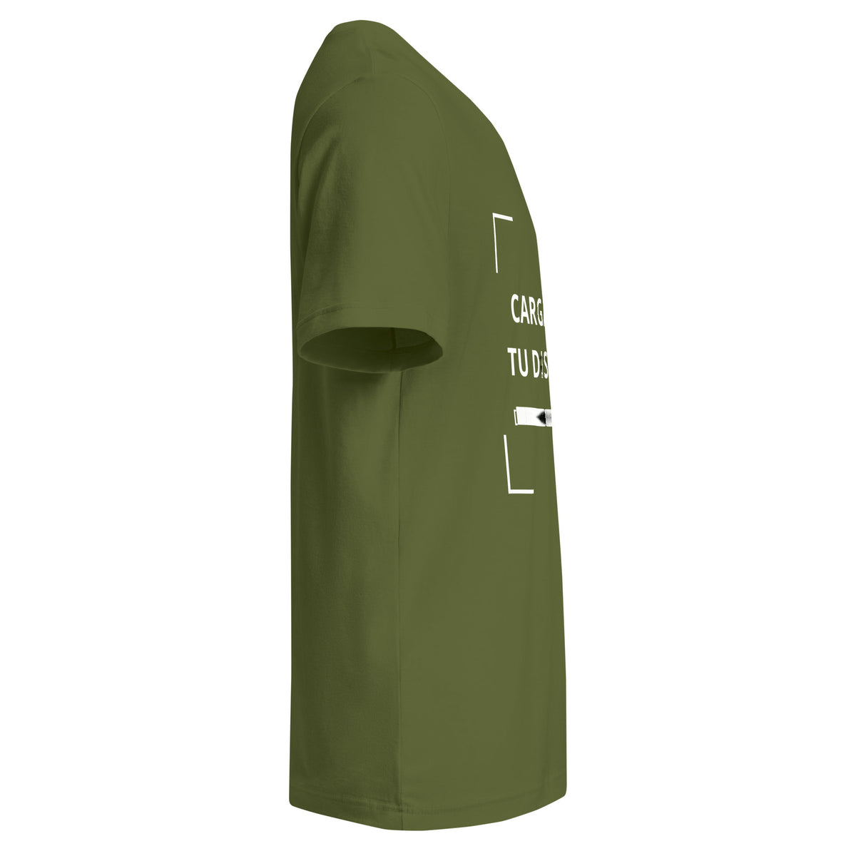Playera Cuello en V Verde Olivo personalizada en Guatemala – BrandLab – vista lateral derecho