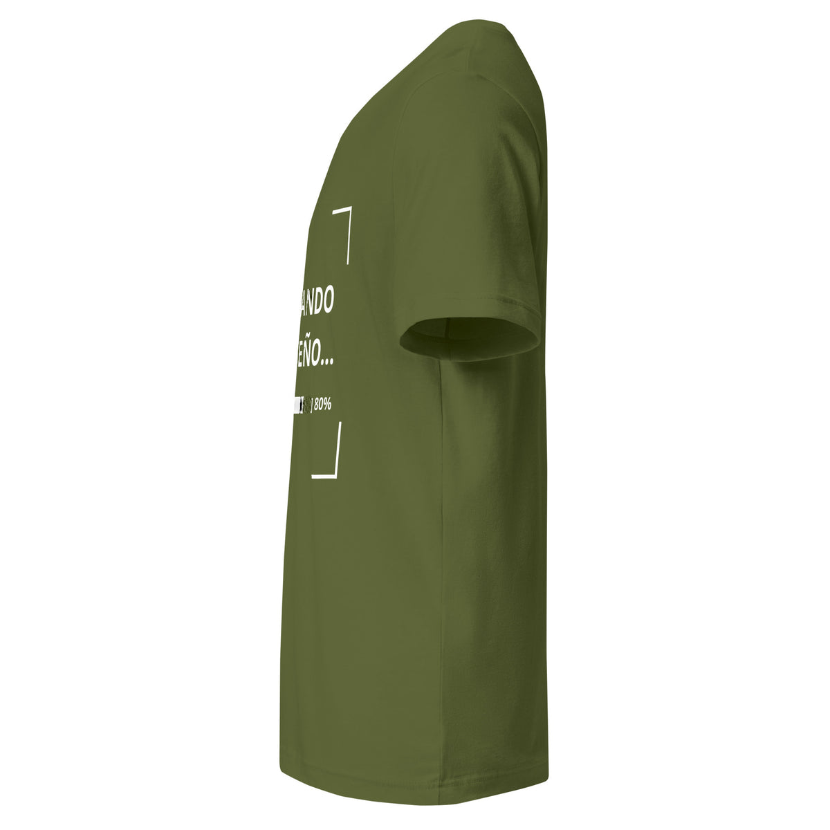 Playera Cuello en V Verde Olivo personalizada en Guatemala – BrandLab – vista lateral izquierdo