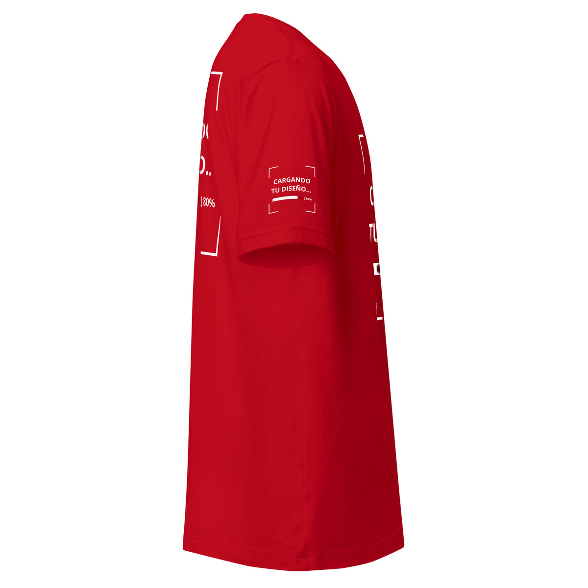 Playera Roja Unisex personalizada en Guatemala – BrandLab – vista lateral derecho