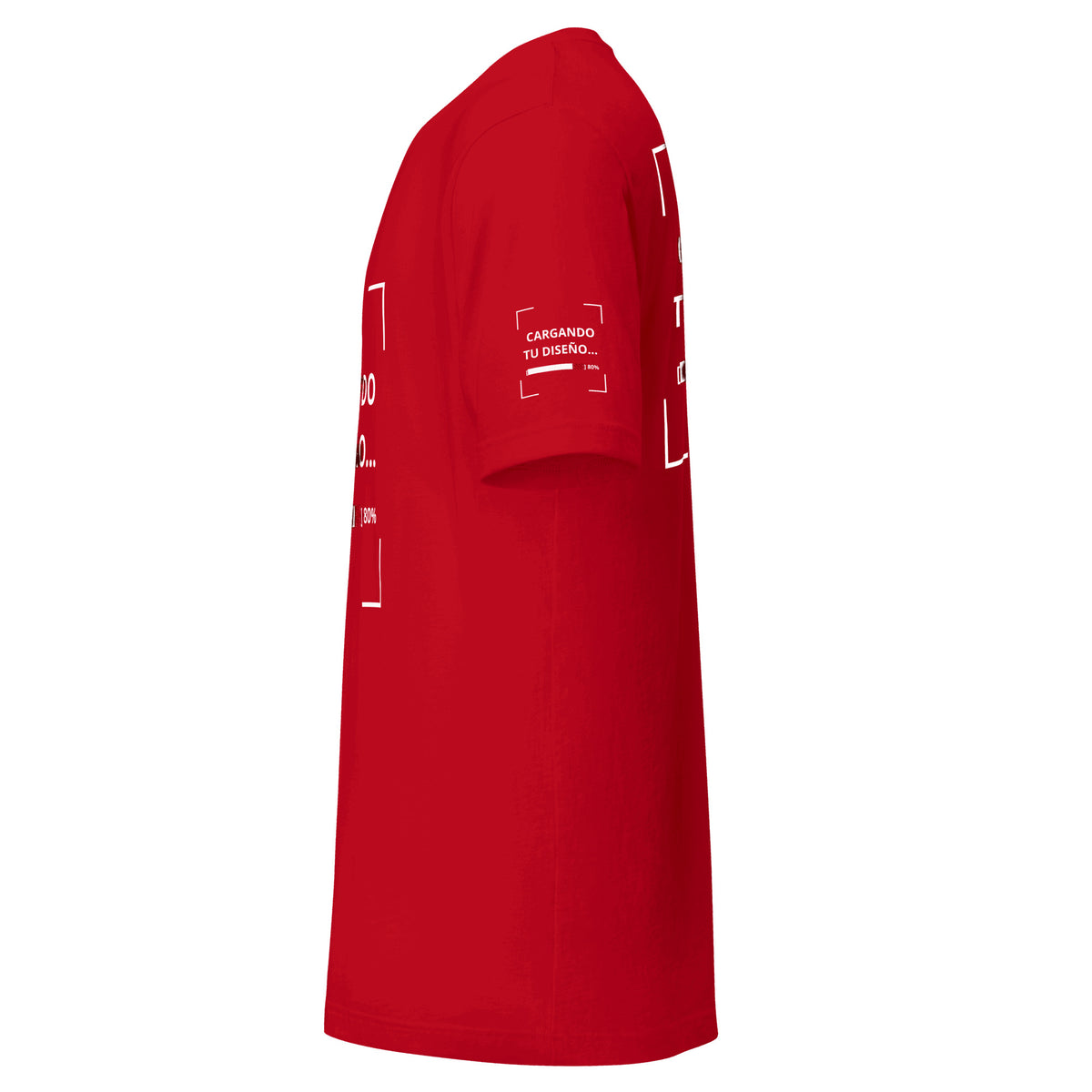 Playera Roja Unisex personalizada en Guatemala – BrandLab – vista lateral izquierdo