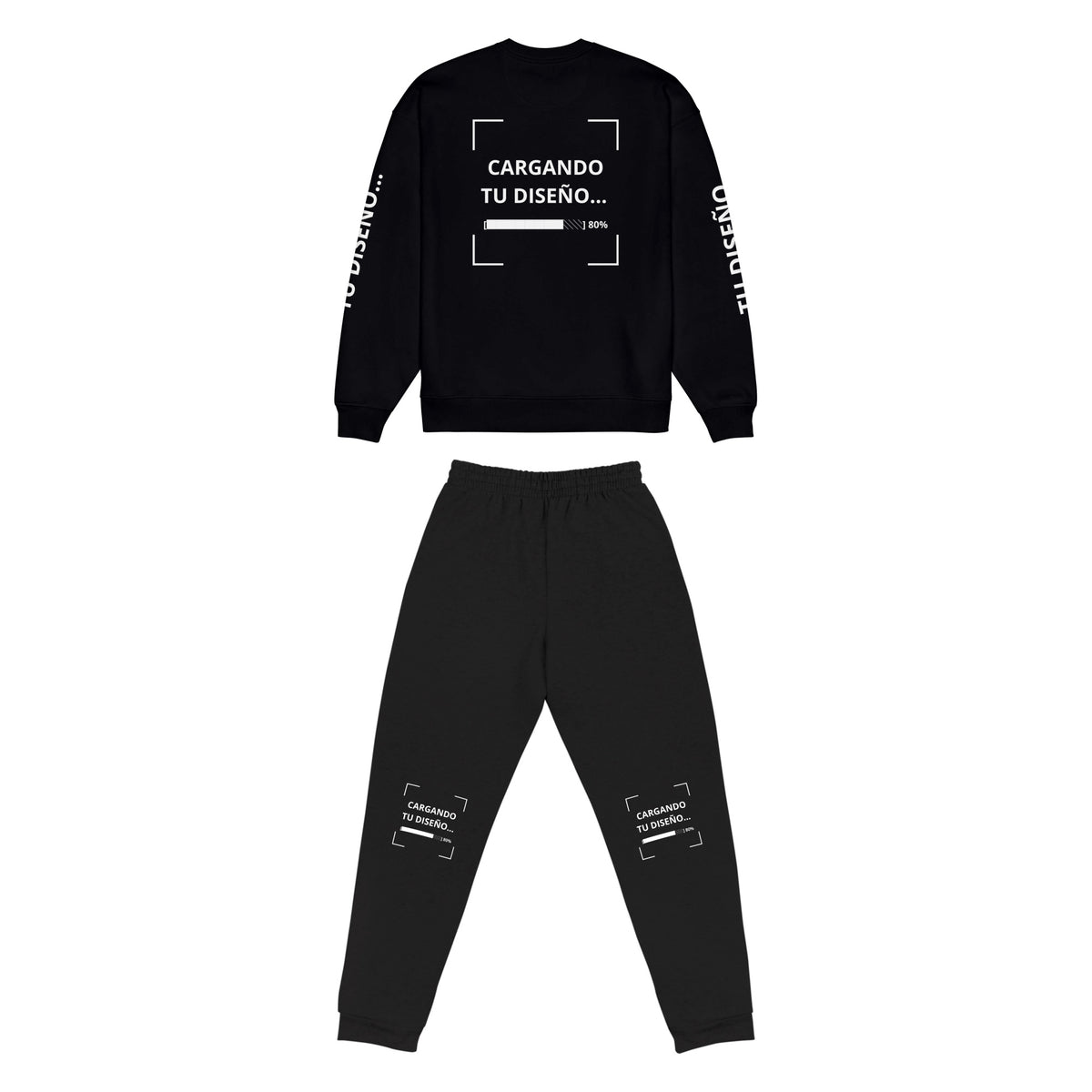 Set Sudadera Oversize + Jogger personalizado en Guatemala – BrandLab – conjunto en color negro, vista espalda