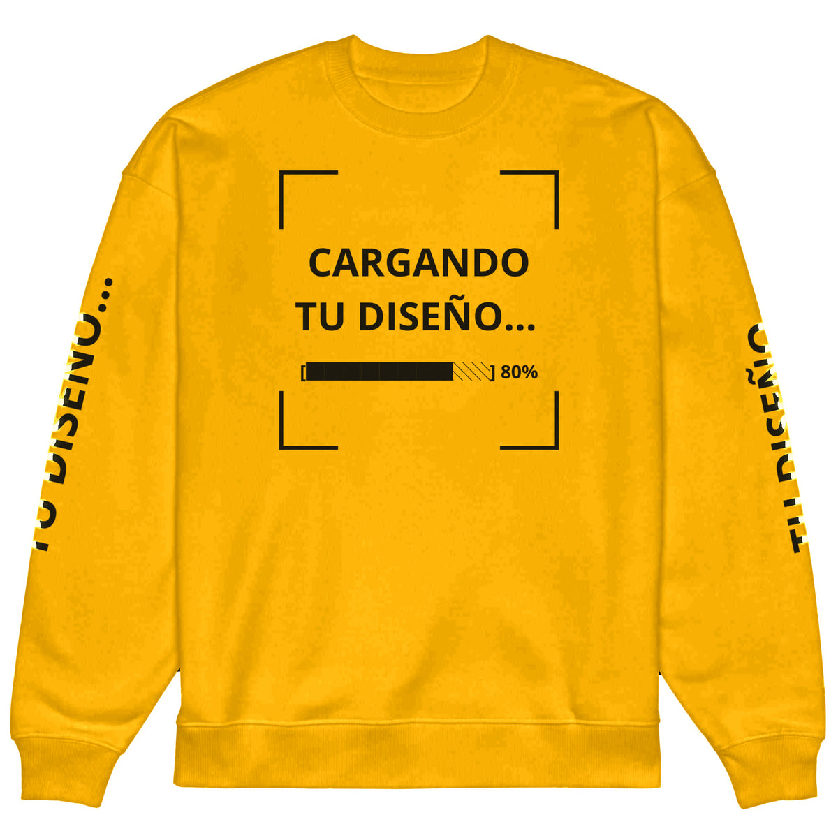Sudadera Unisex Oversize Amarillo Oro personalizado en Guatemala – BrandLab – vista frente