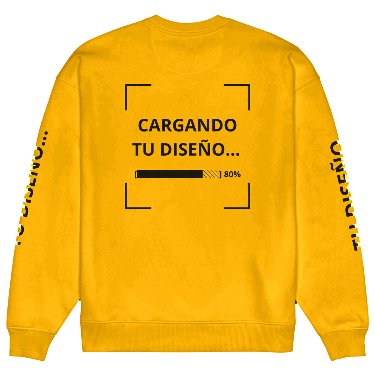 Sudadera Unisex Oversize Amarillo Oro personalizado en Guatemala – BrandLab – vista espalda