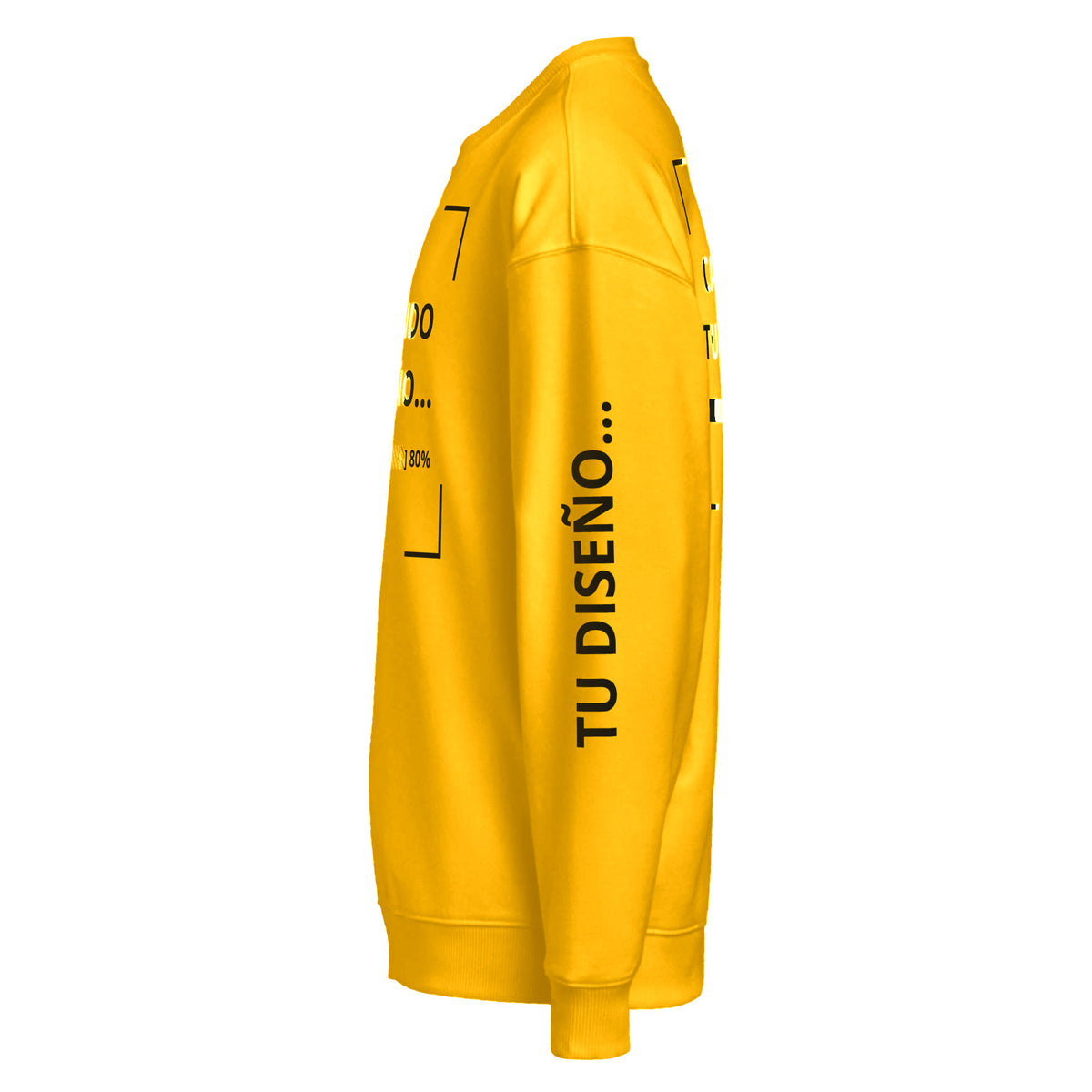 Sudadera Unisex Oversize Amarillo Oro personalizado en Guatemala – BrandLab – vista lateral izquierdo