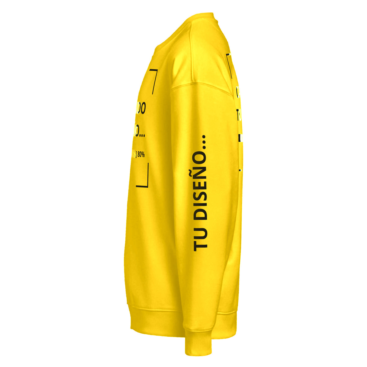 Sudadera Unisex Oversize Amarillo personalizado en Guatemala – BrandLab – vista lateral izquierdo