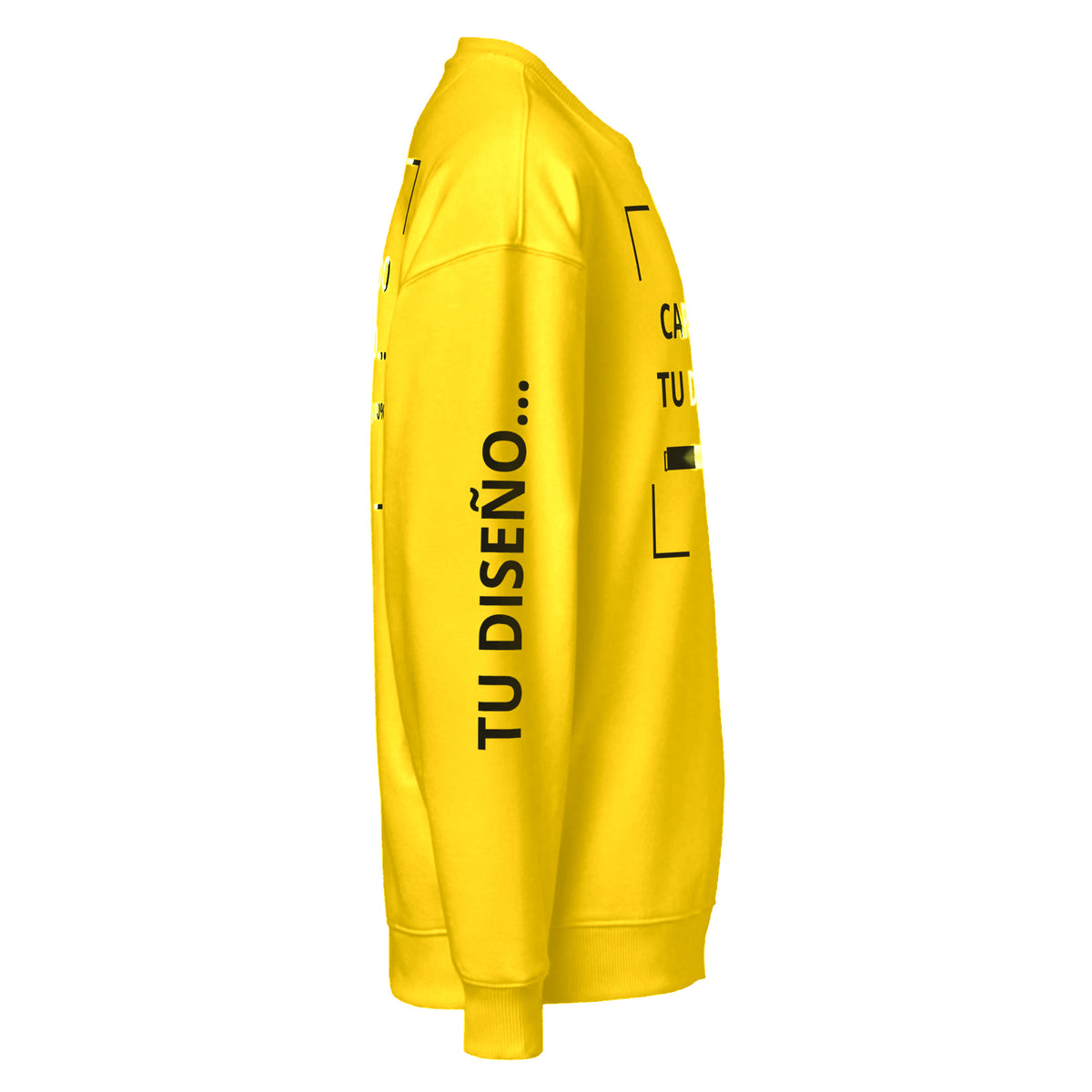 Sudadera Unisex Oversize Amarillo personalizado en Guatemala – BrandLab – vista lateral derecho