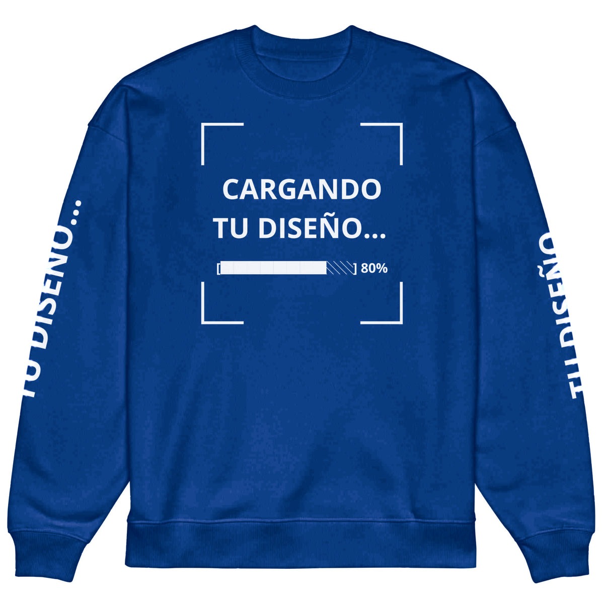 Sudadera Unisex Oversize Azul Pavo personalizado en Guatemala – BrandLab – vista frente