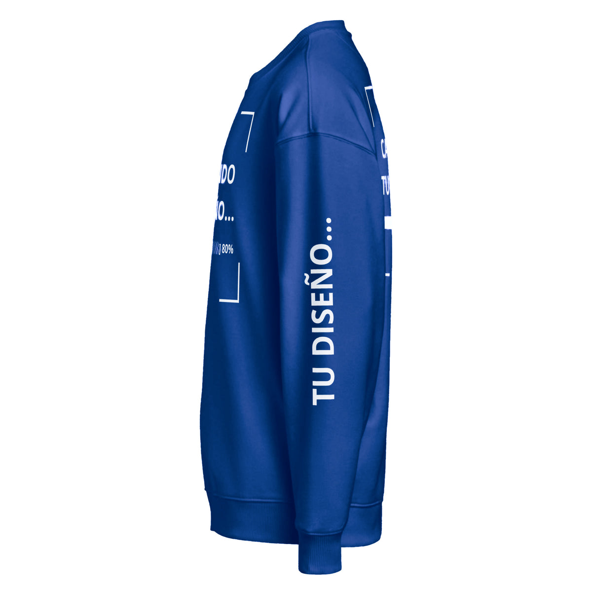 Sudadera Unisex Oversize Azul Pavo personalizado en Guatemala – BrandLab – vista lateral izquierdo
