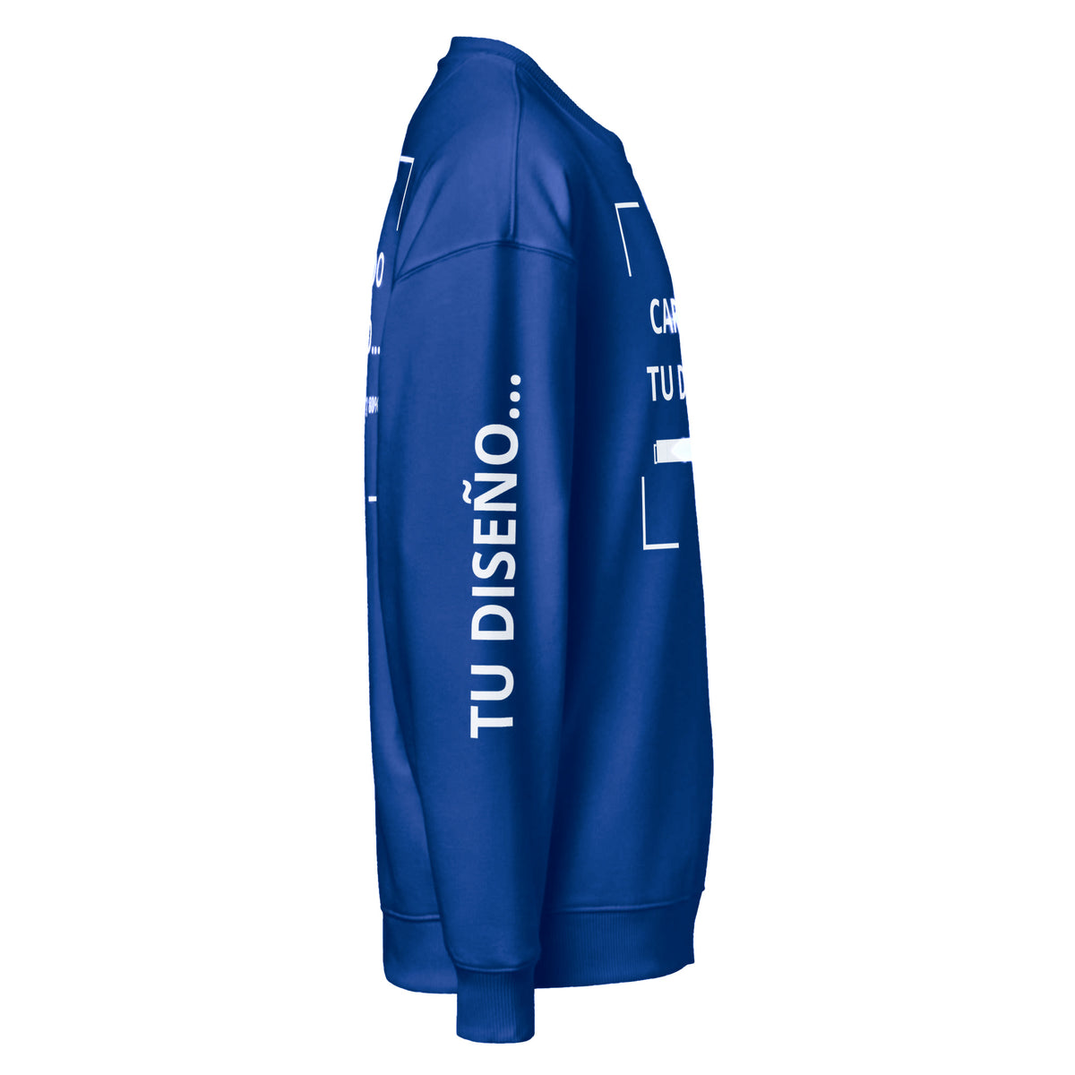 Sudadera Unisex Oversize Azul Pavo personalizado en Guatemala – BrandLab – vista lateral derecho