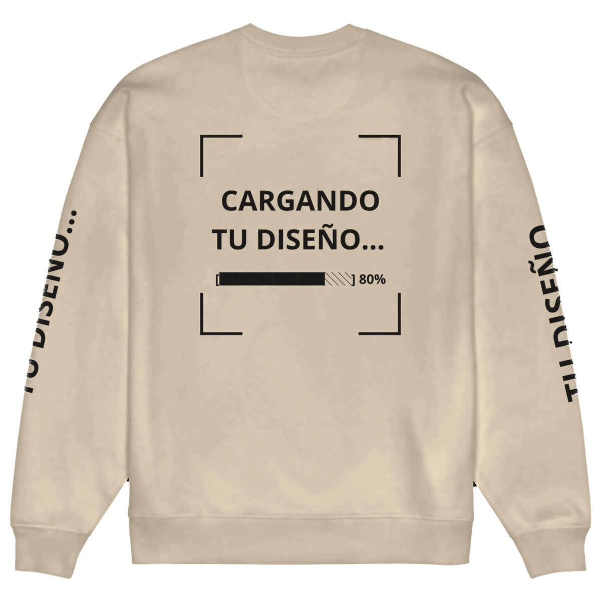 Sudadera Unisex Oversize Beige personalizada en Guatemala – BrandLab – vista espalda