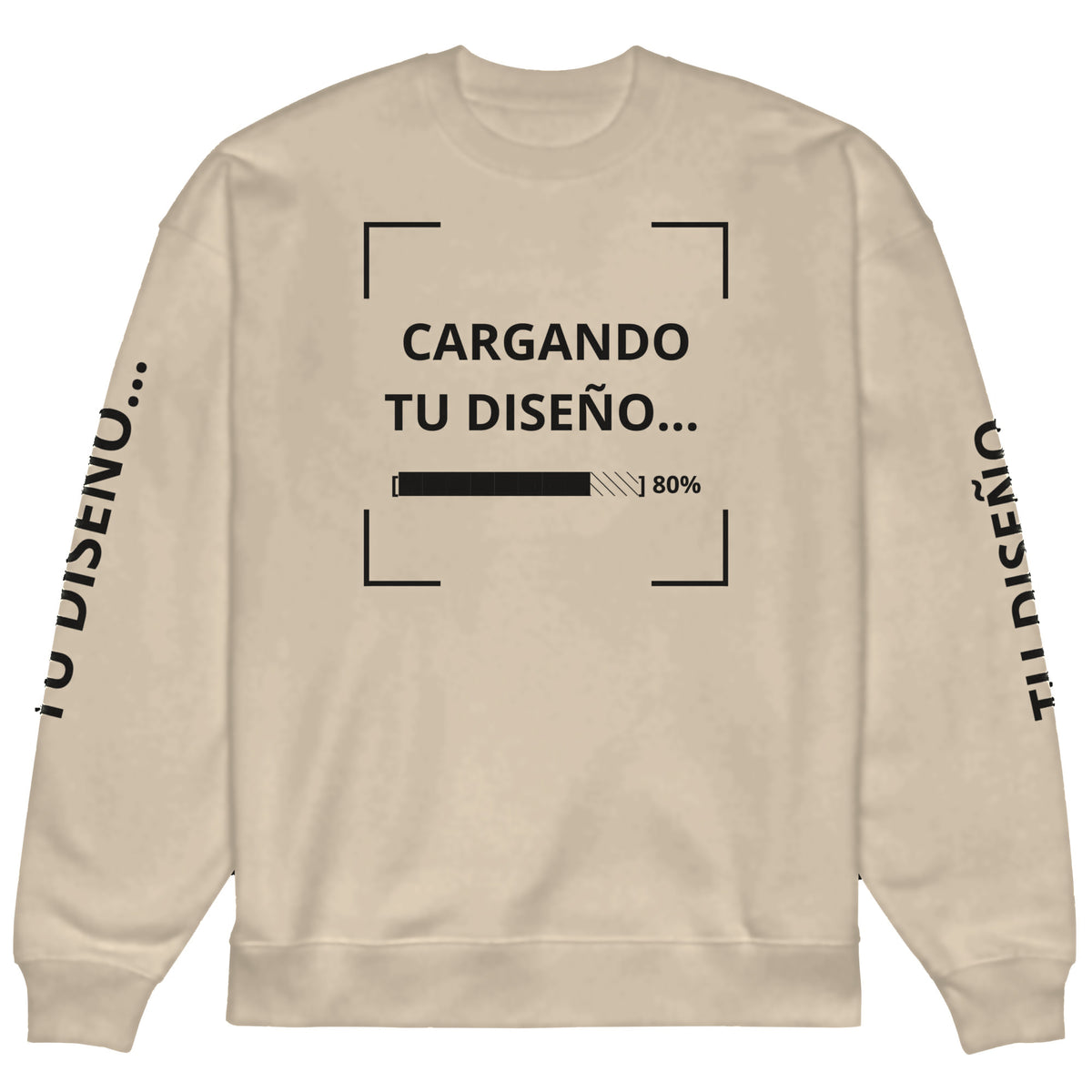 Sudadera Unisex Oversize Beige personalizada en Guatemala – BrandLab – vista frente