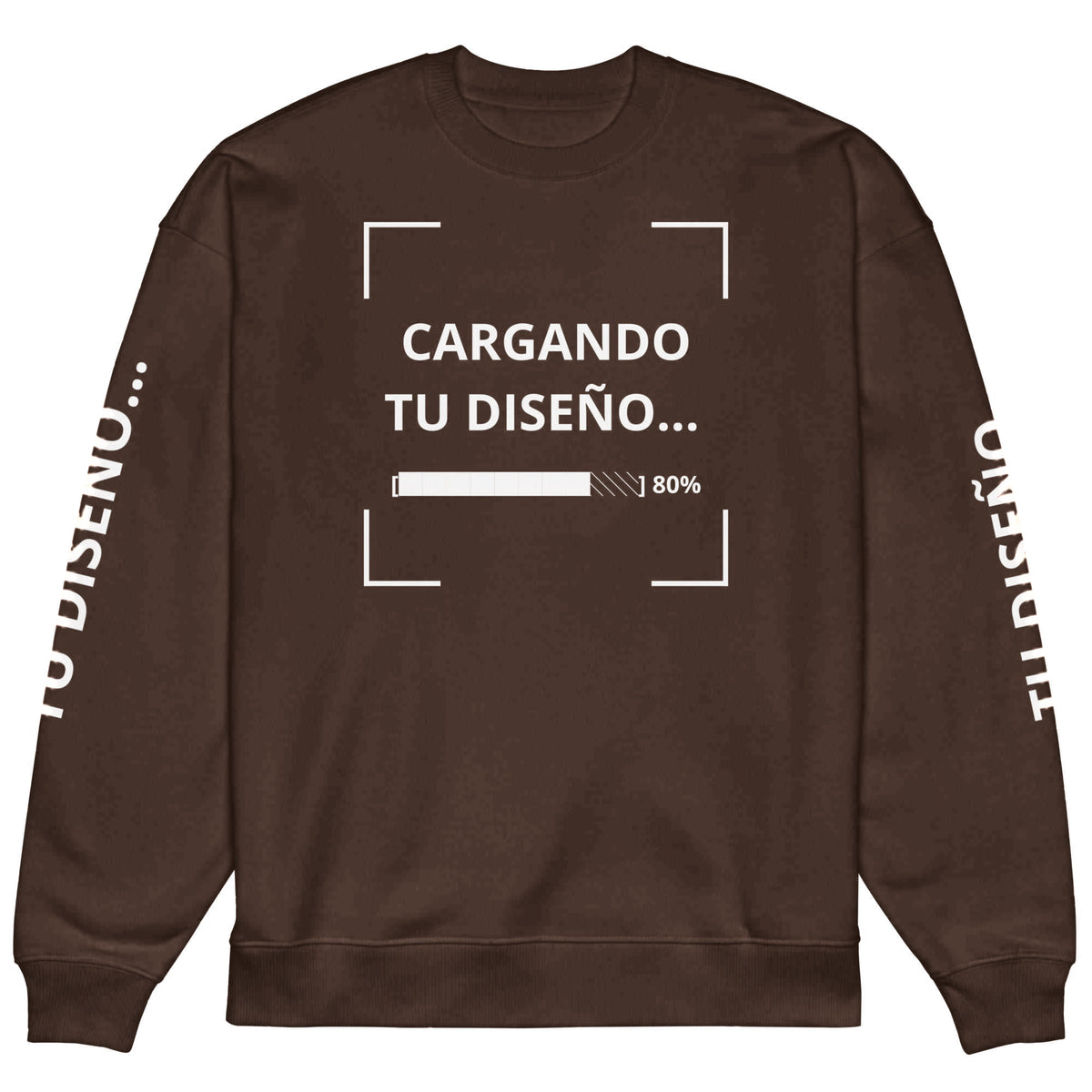 Sudadera Unisex Oversize Café personalizado en Guatemala – BrandLab – vista frente