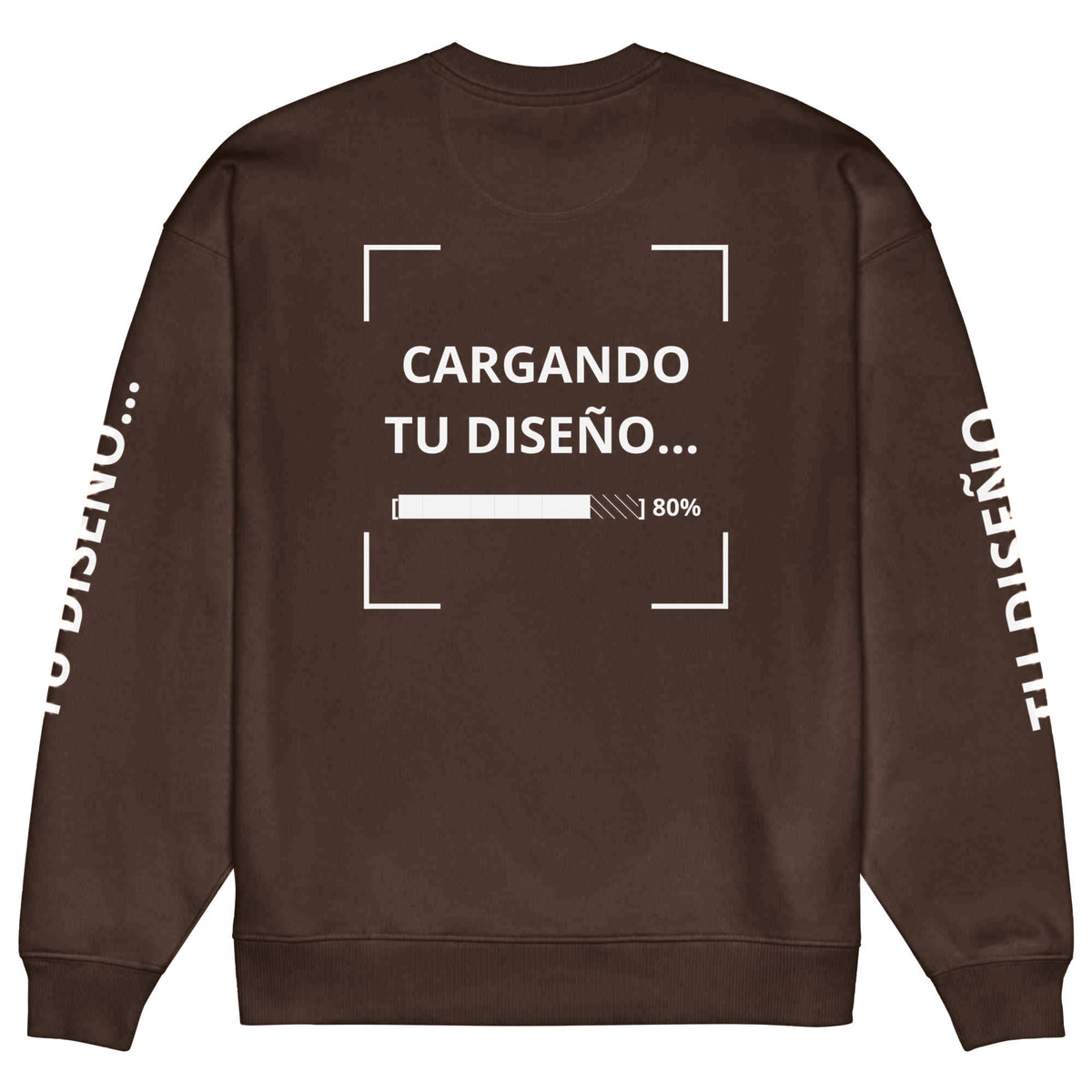 Sudadera Unisex Oversize Café personalizado en Guatemala – BrandLab – vista espalda
