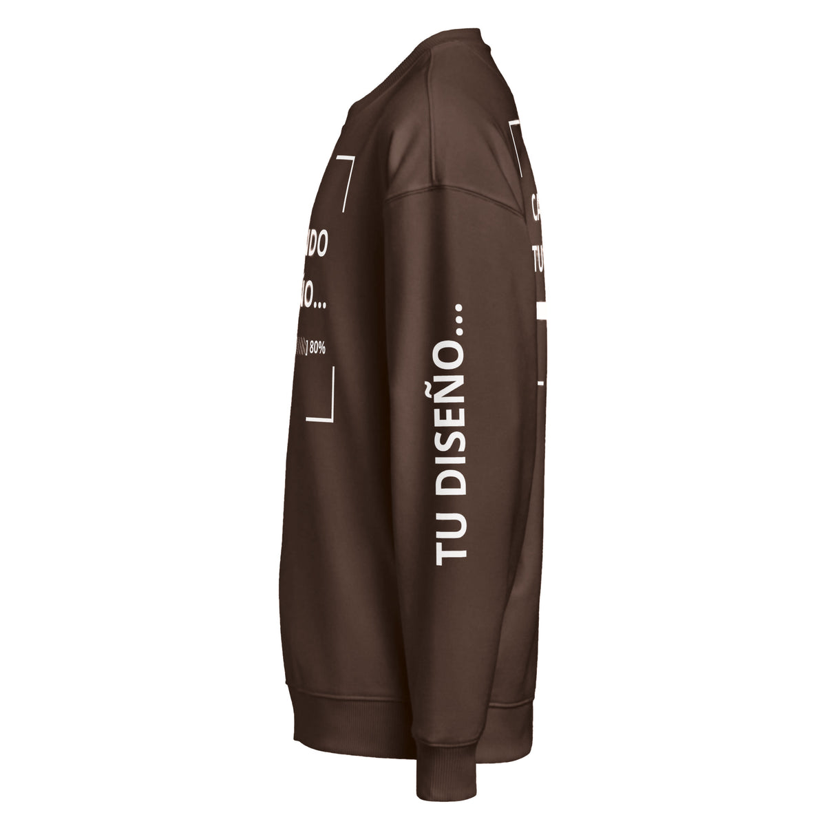 Sudadera Unisex Oversize Café personalizado en Guatemala – BrandLab – vista lateral izquierdo