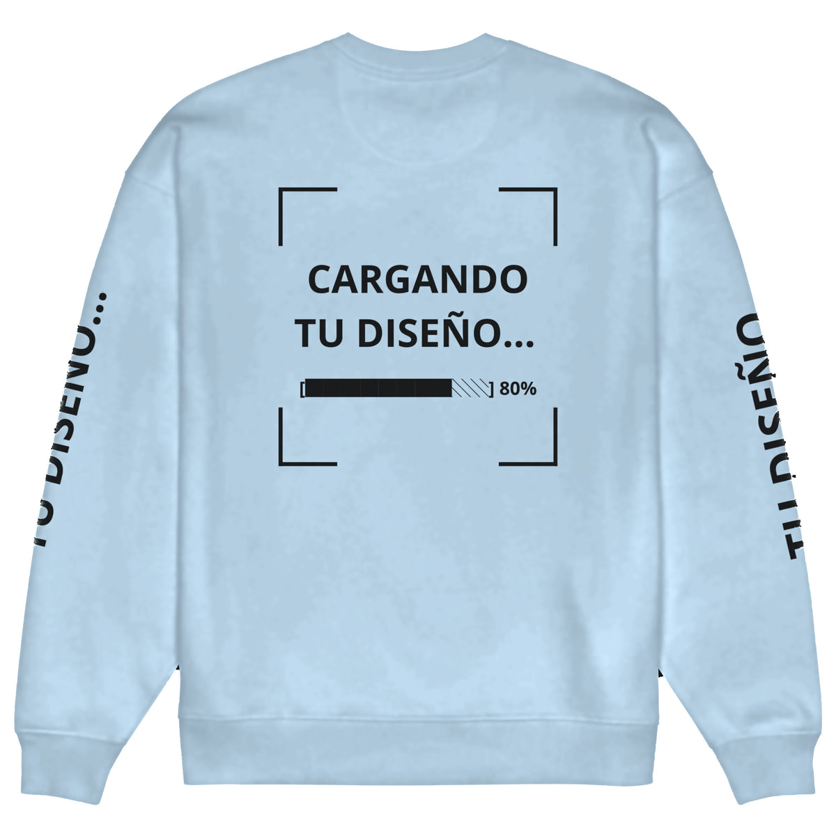 Sudadera Unisex Oversize Celeste personalizada en Guatemala – BrandLab – vista espalda