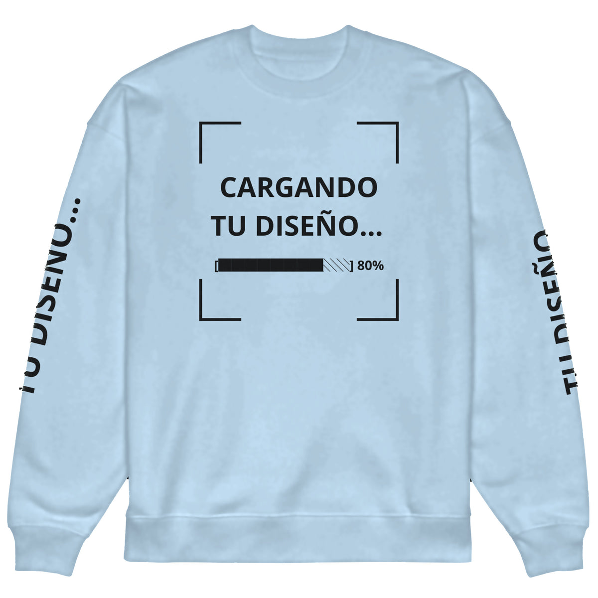 Sudadera Unisex Oversize Celeste personalizada en Guatemala – BrandLab – vista frente