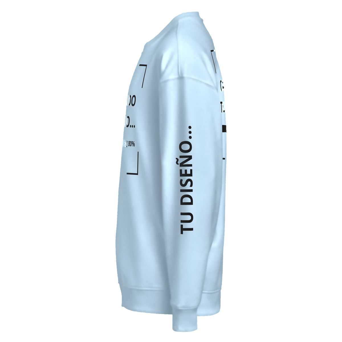 Sudadera Unisex Oversize Celeste personalizada en Guatemala – BrandLab – vista lateral izquierdo