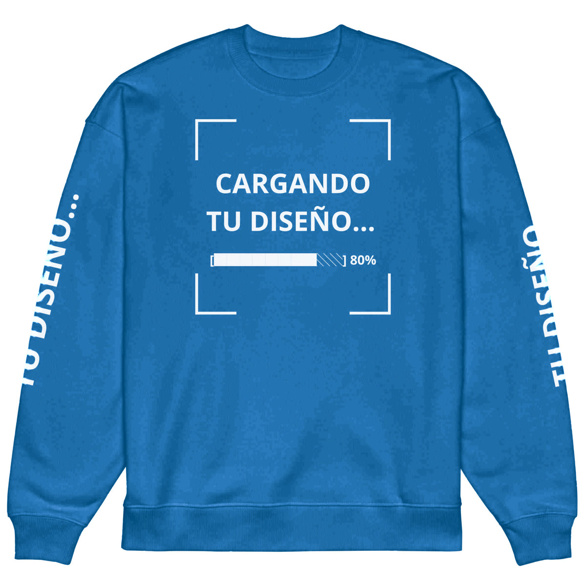 Sudadera Unisex Oversize Celeste Oscuro personalizado en Guatemala – BrandLab – vista frente