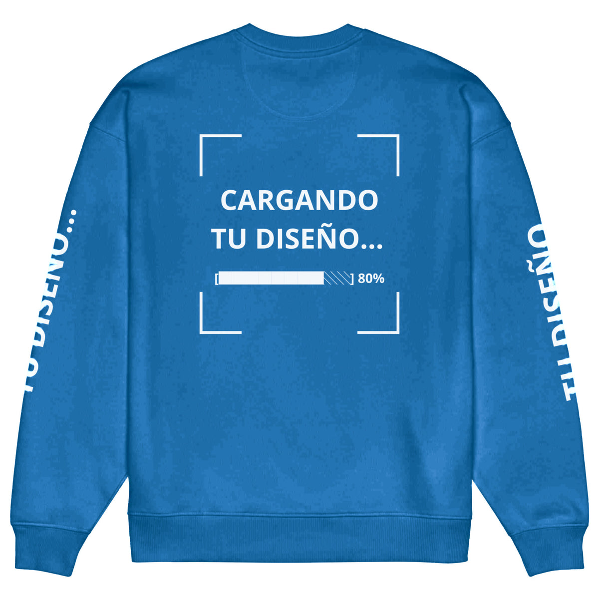 Sudadera Unisex Oversize Celeste Oscuro personalizado en Guatemala – BrandLab – vista espalda