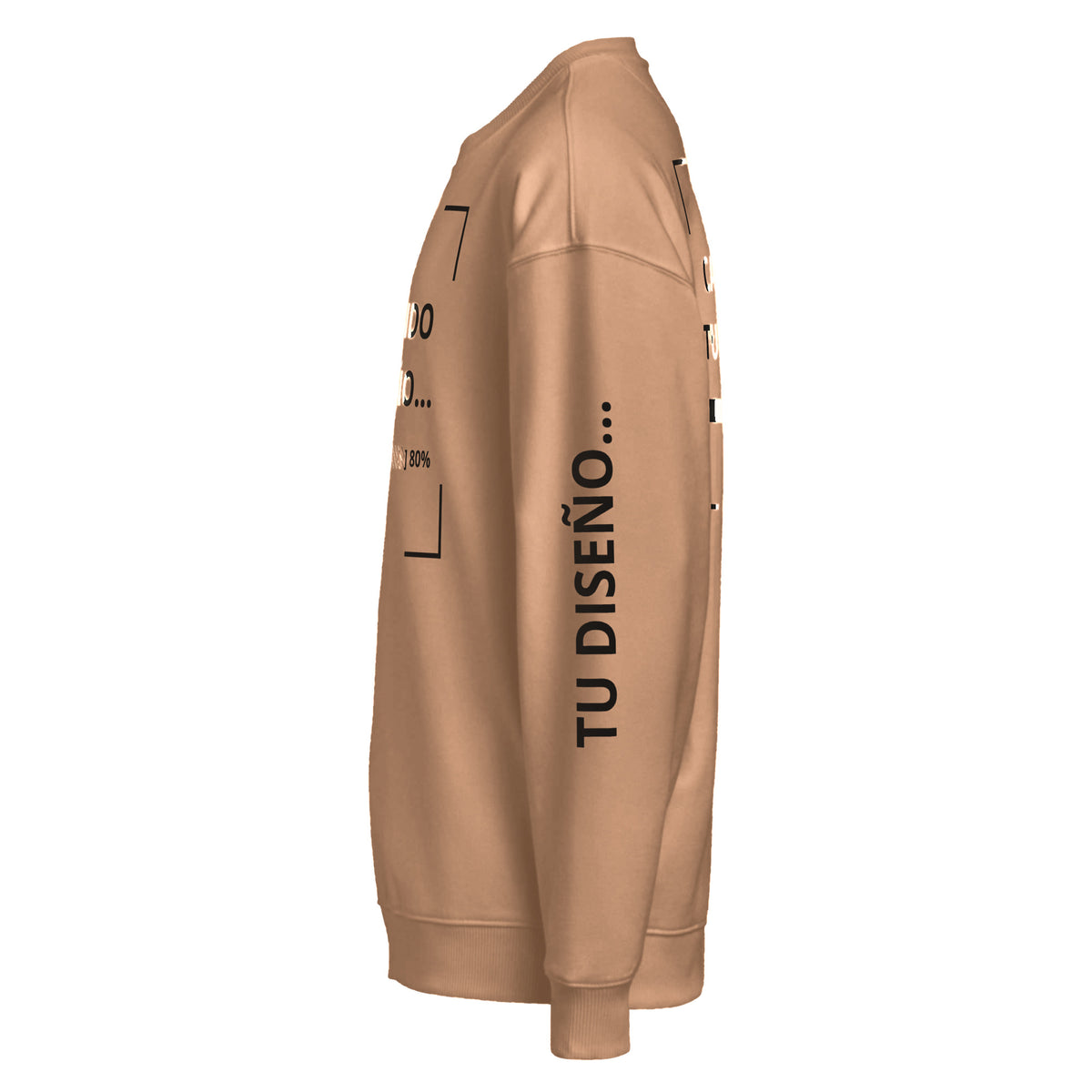 Sudadera Unisex Oversize Cocoa personalizado en Guatemala – BrandLab – vista lateral izquierdo