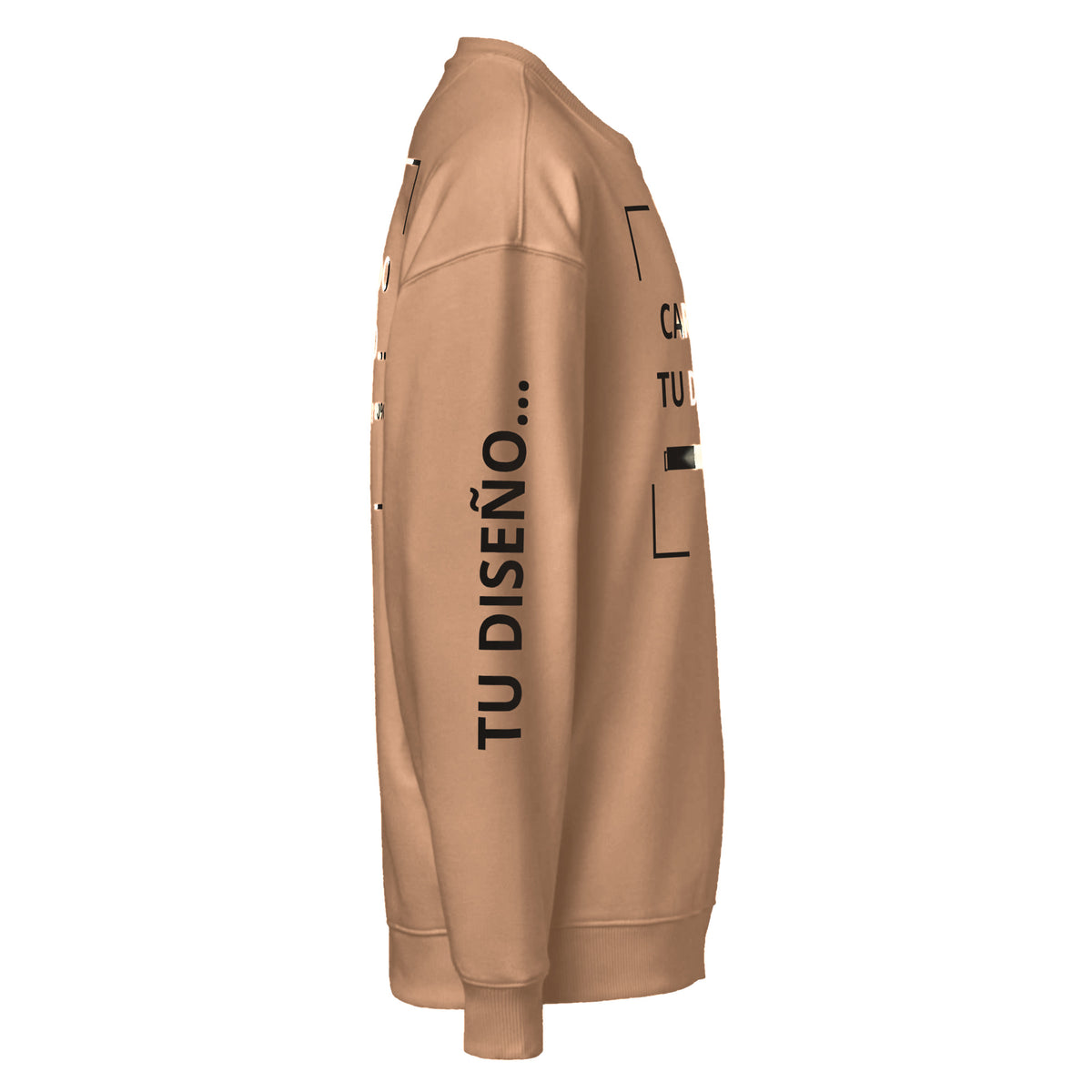 Sudadera Unisex Oversize Cocoa personalizado en Guatemala – BrandLab – vista lateral derecho