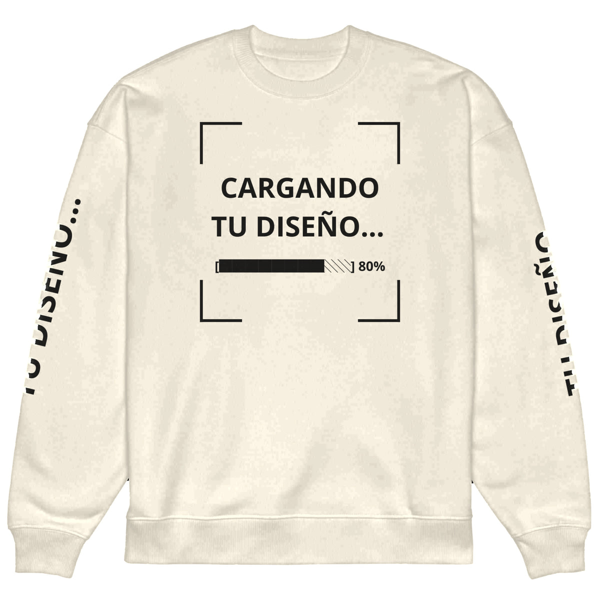 Sudadera Unisex Oversize Crema personalizado en Guatemala – BrandLab – vista frente