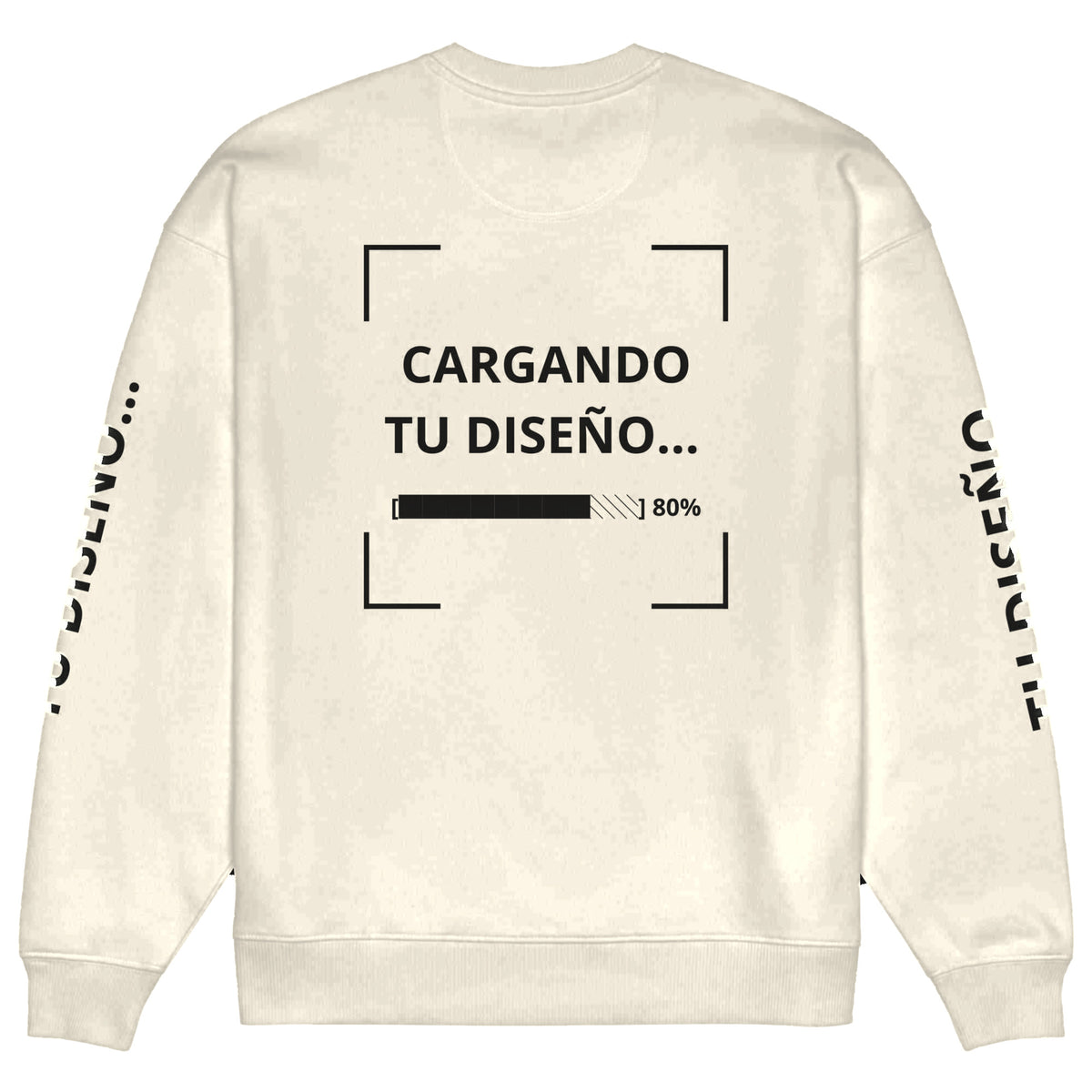 Sudadera Unisex Oversize Crema personalizado en Guatemala – BrandLab – vista espalda