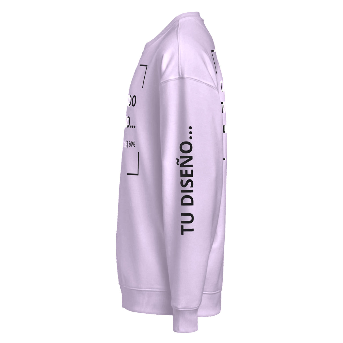 Sudadera Unisex Oversize Lila personalizado en Guatemala – BrandLab – vista lateral izquierdo
