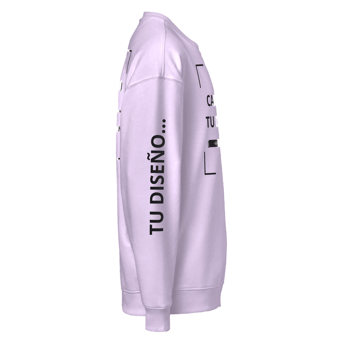 Sudadera Unisex Oversize Lila personalizado en Guatemala – BrandLab – vista lateral derecho