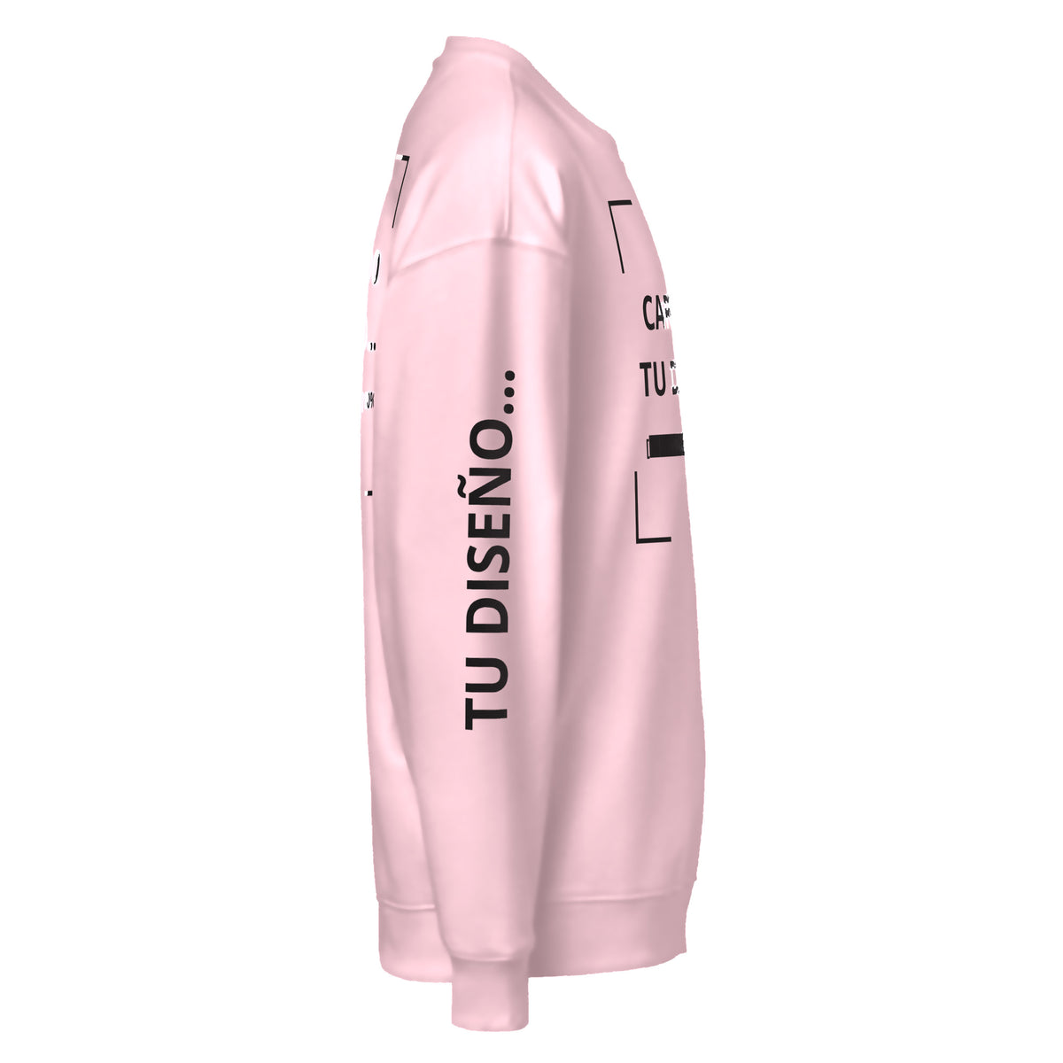 Sudadera Unisex Oversize Rosa personalizada en Guatemala – BrandLab – vista lateral derecho