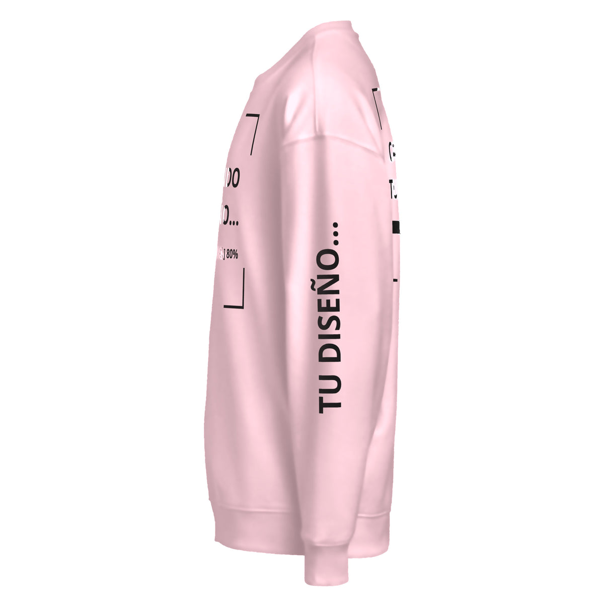 Sudadera Unisex Oversize Rosa personalizada en Guatemala – BrandLab – vista lateral izquierdo