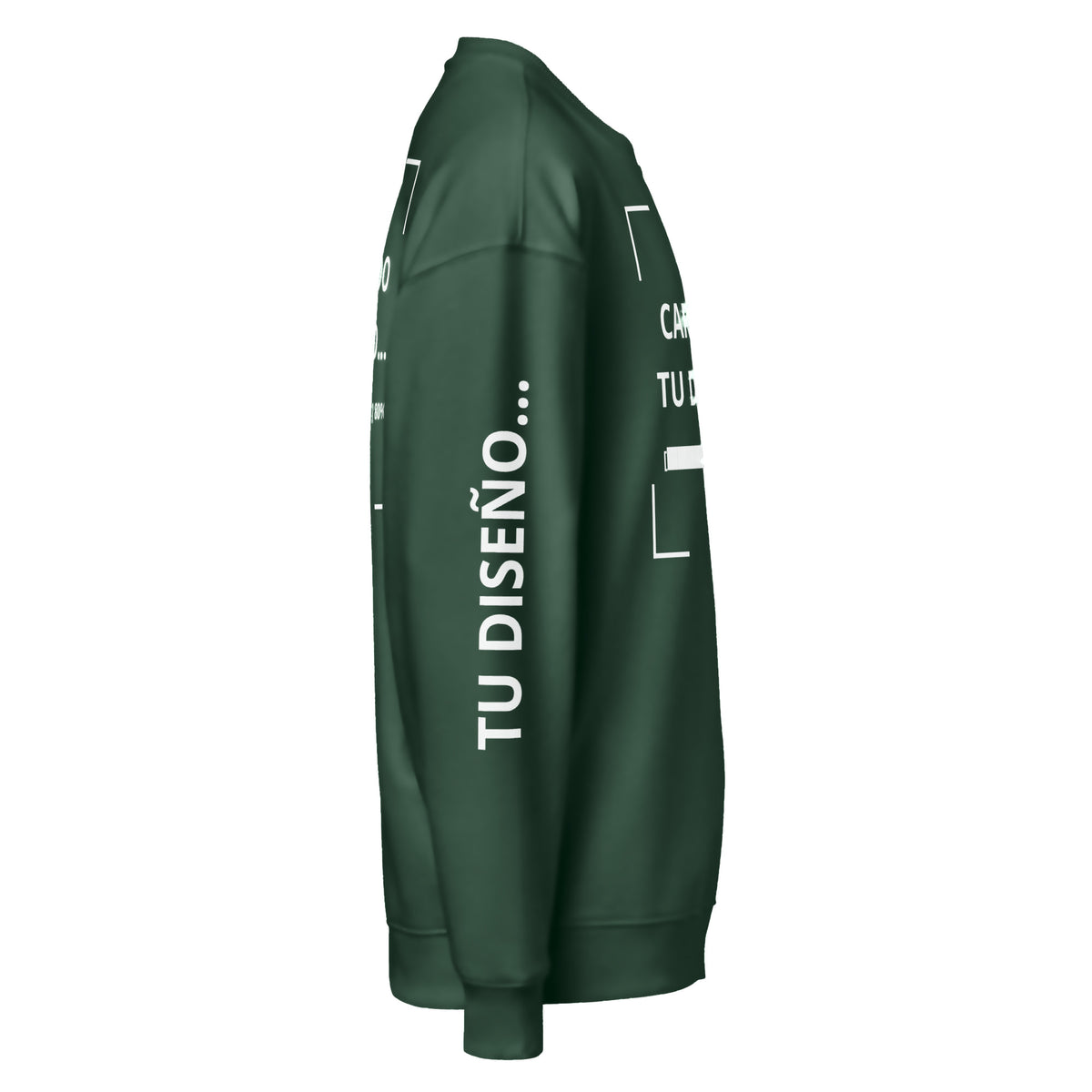 Sudadera Unisex Oversize Verde personalizada en Guatemala – BrandLab – vista lateral derecho